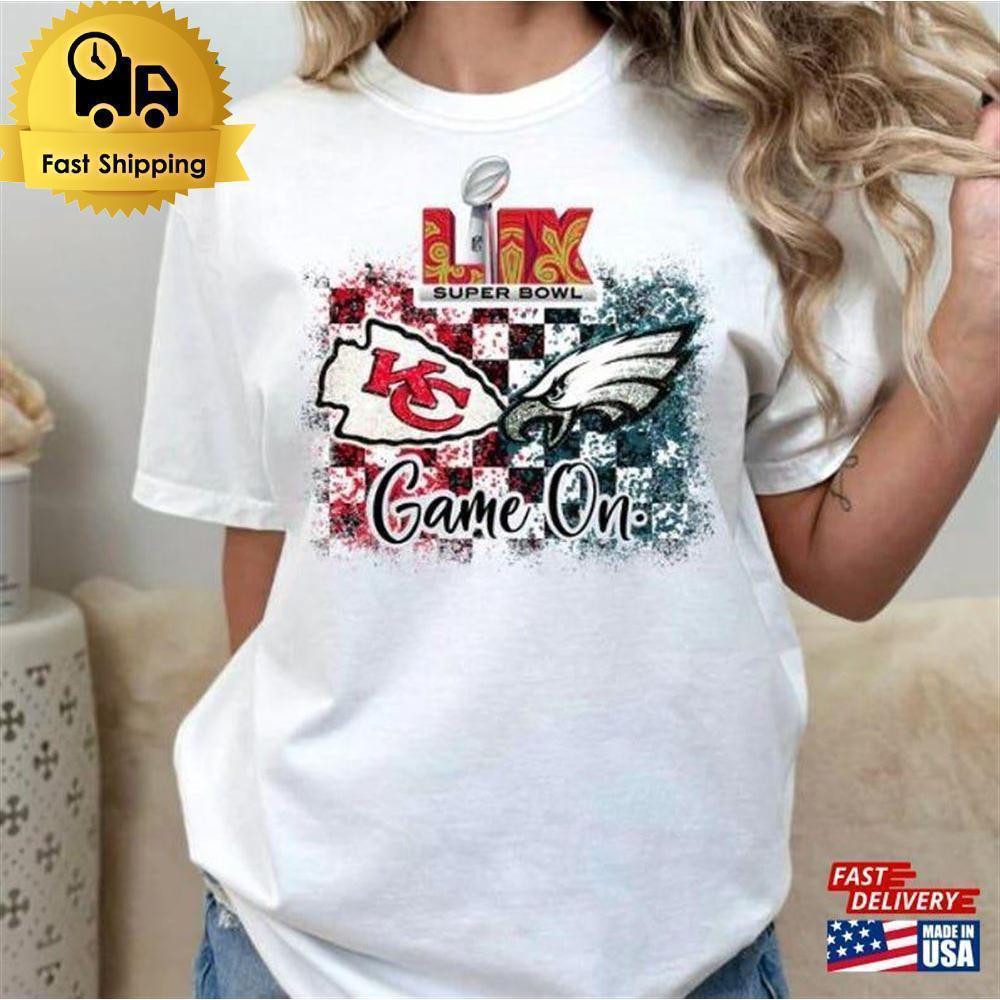 Sb Lix Eagles Chiefs Dtf Game Day Football Fan Adult Unisex T-Shirt